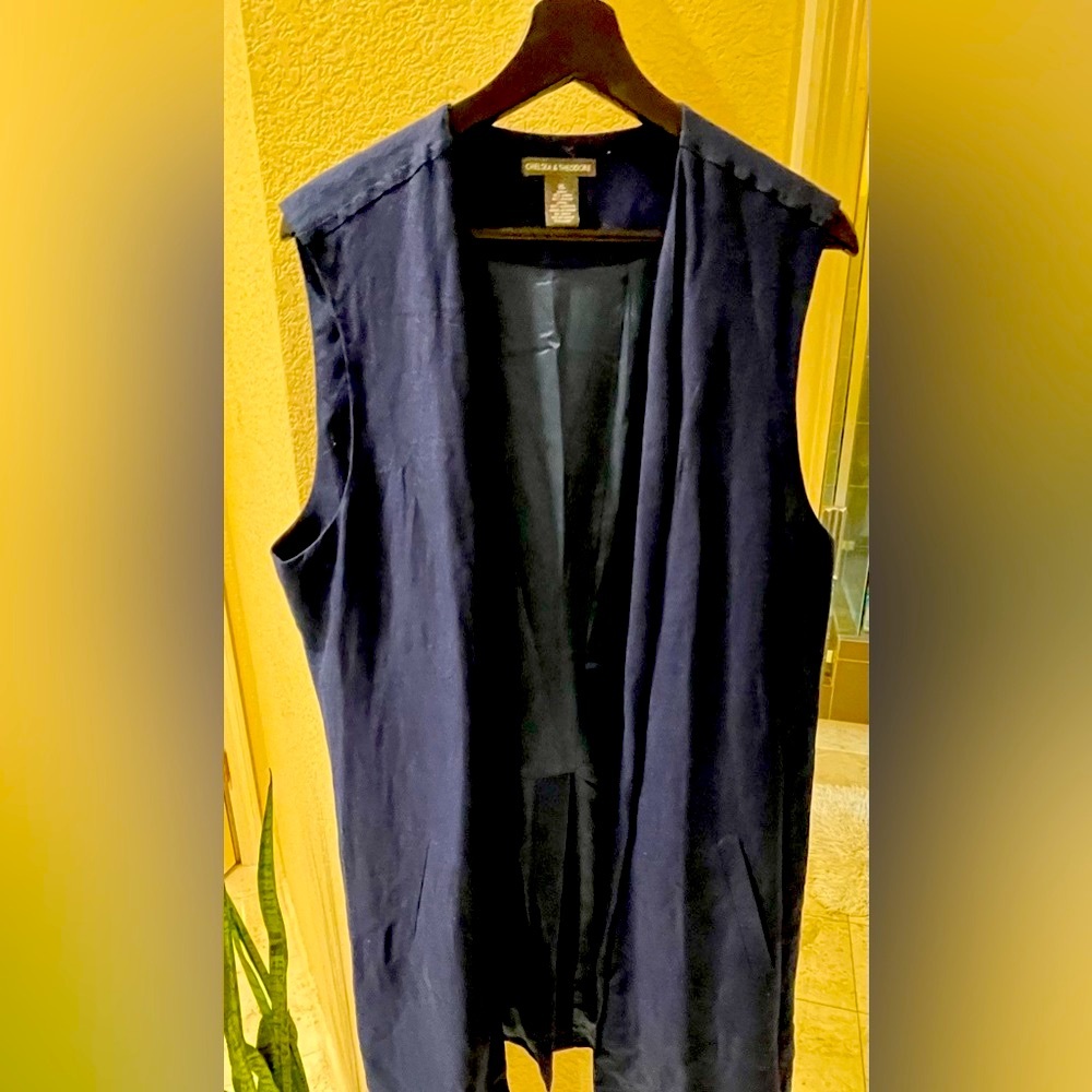 PRICE DROP Blue Tunic Vest - Beautiful Linen/Rayon